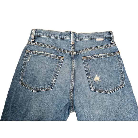 Boyish By Her Women Light Blue Mid Rise Billy Distressed Straight Jeans Size 27 - Picture 9 of 13